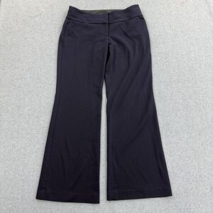 Express Pants Woman 8 Dark Blue Editor Flat Front Office Professional READ